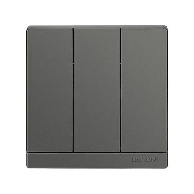 China Q5 Series 3 Way Gray Color PC Hardware Wall Switch British Standard Socket Q5H008 for sale