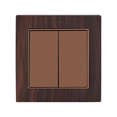 China G9 BS Series 2 Gang 2 Way Wood Switch British Standard Wall Switch 86X88MM for sale