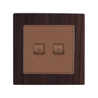 China Double Wooden G9 Series Computer Socket Wall Switch Socket 86X88MM for sale