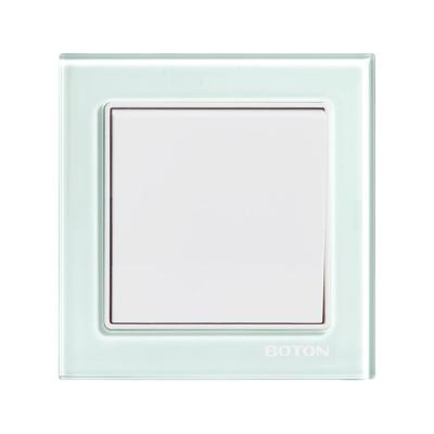 China Glass G9 Series 1 Gang UK Standard Wall Switch Green Color Wall Switch 86X88MM for sale