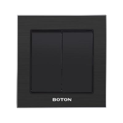 China BOTON 2 Strip Switch Aluminum Panel Wall Switch British Standard Double Pole Recessed Socket G9AB002 for sale