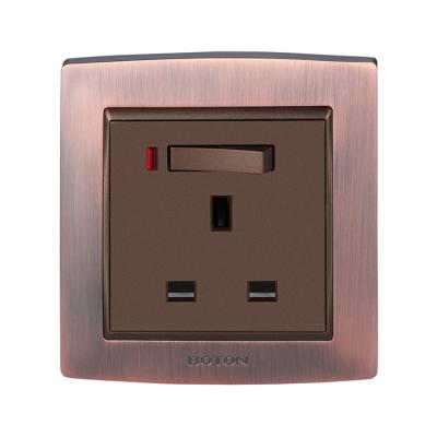 China G10 Series 13A Switched Socket Single Phase Two Pole Wall Switch Recessed Socket 86X91MM for sale