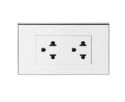 China V6 Series PC White Panel American Universial Recessed Wall Switch Socket 72.5X120MM for sale