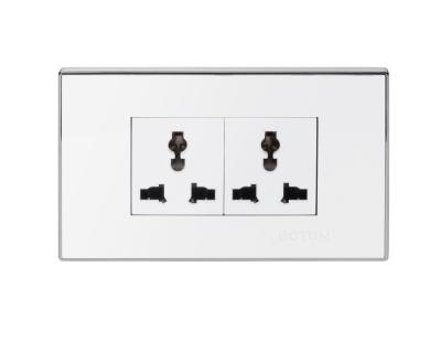 China Universal White Panel PC Panel V6 Socket Wall Switch Recessed Socket 72.5X120MM for sale