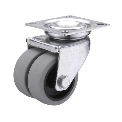 China European Type Thermplastic Rubber Caster Wheel Caster 60kg 80kg European Type Double Swivel for sale