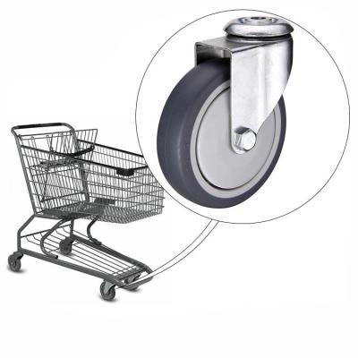 China Wholesale Supermarket 100kg PIVOT 4 Inch Shopping Cart Wheel Gray TPR/PU Expanding Caster Stem for sale