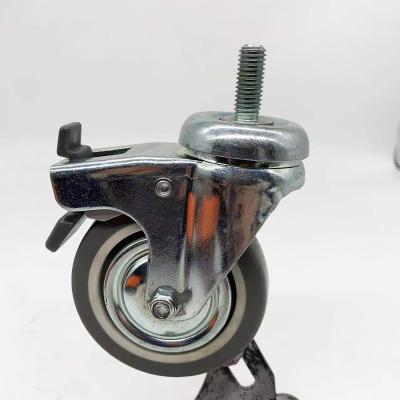 China Light Duty Caster Wheels 80mm Caster Panel Trolley TPR Double Ballrace Swivel Head European Typye On Casters for sale