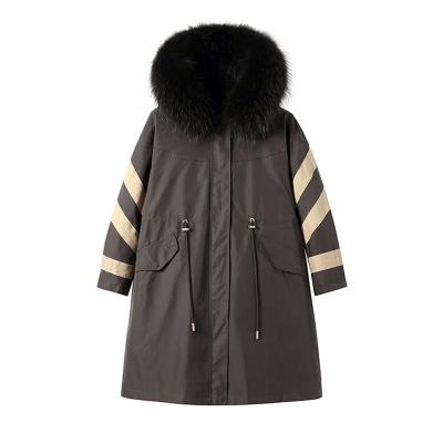 China 2020 Rex Rabbit Fur Liner Hooded Factory Outlet Fashion Breathable Ladies Winter Style New Mid Long Removable Fur Parka for sale