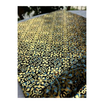 China Hot Selling Waterproof Polyester Fabric Printed Spandex Polyester Custom Fabric Bronzing Process for sale