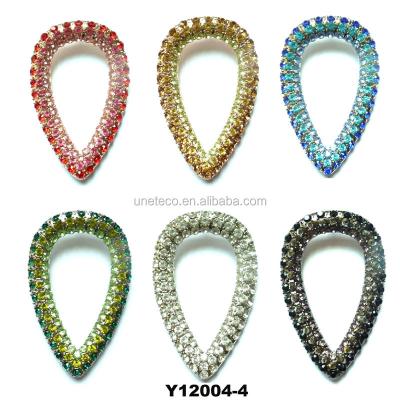 China Colorful Crystal Shoe Buckle Fashion Flower Stones Shoe Ornament Metal Frames for sale