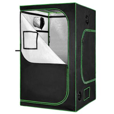 China Easily Assembled With Indoor Metal Frame Home 4x4 120x120x200 Garden Greenhouse Black 600D Oxford Hydroponic Fabric Grow Tent Storage Cabinet for sale