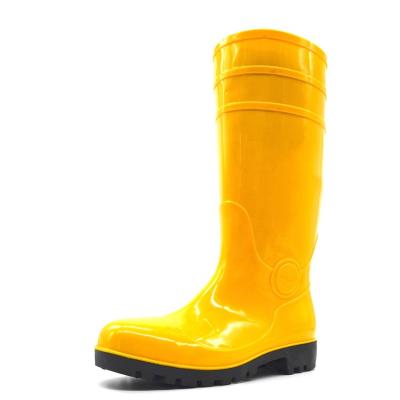 China Durable Waterproof Decorative PVC Waterproof Wading Rubber Boots Safe Steeltoe Ladies Rain Boots Rain Boots for sale