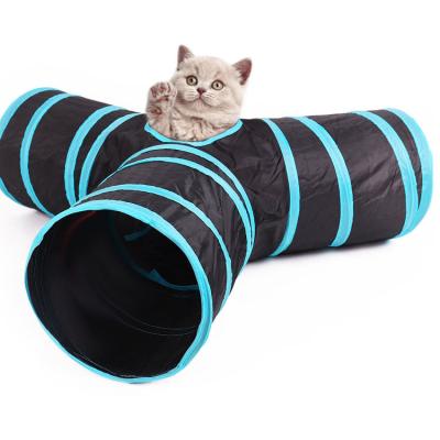 China Hot Sale Viable Folding Cat Tunnel Foldable Cat Tube Folding Cat Tunnel Rolling 3 Way for sale