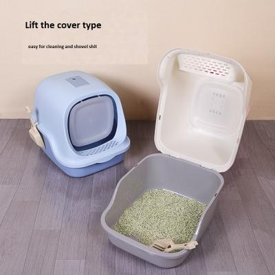 China Plastic Cat Toilet Box Closed Large Cat Litter Box Luxury Newest Design Viable Large Space for sale