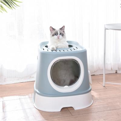 China 2021luxury Sustainable Plastic Cat Litter Box House Pure Fully Enclosed Drawer Type Waste Bin For Cats for sale