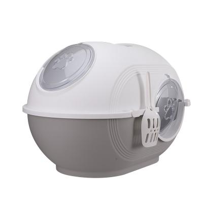 China Best Selling Viable Top in Cat Toilet and Free Scoop Splash Baffle Deodorization Cat Litter Box for sale