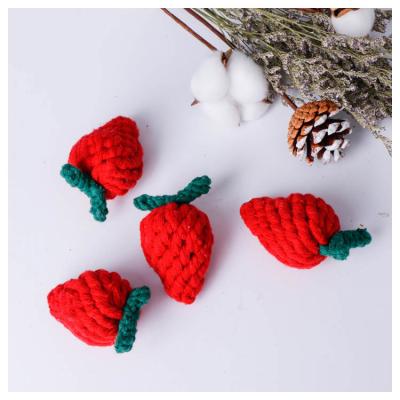 China Wholesale Viable Cute Durable Strawberry Cotton Custom Dog Pet Toys Chew Rope Toy For Dog for sale