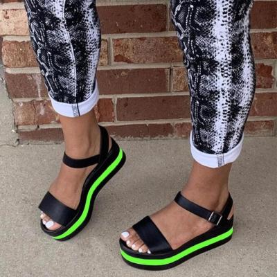 China 2021 New Arrivals Woman Anti-slip Big Size 43 Summer Sandals Shoes Platform Buckle Strap Beach Leisure Ins Dropship Comfortable Sandal for sale