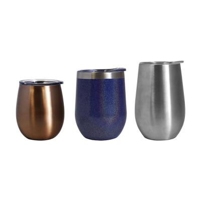 China Business Stainless Steel Double Wall Stemless Wine Glasses for sale