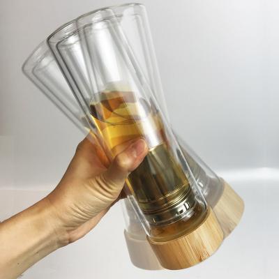 China Sustainable Fruit Infused Water Tea Tumbler Glass Travel Bottle for sale