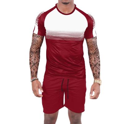 China QUICK-DRY men's European and the new American basketball sports gradient suit T-shirt shorts two suits for sale