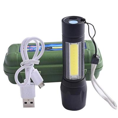 China Expandable Portable LED Mini Flashlight USB Rechargeable Outdoor Camping Ignition Fishing Tactical Flashlight for sale