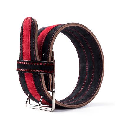 China Breathable Custom Logo Weight Lifting Belt Cowhide Support Belt Weightlifting Dip Belt Weighed Lifting for sale