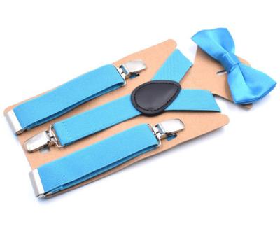 China 2019 Fashion Design Kids Boys Girls Solid Color Removable Suspenders Elastic Adjustable Braces With Cute Bow Tie 2.5*70cm for sale