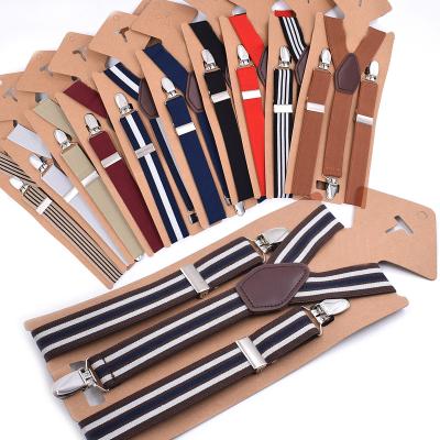 China Fashion Kids Y-Back Y Back 3 Clips Suspender Strong Stretchable Elastics For Pants Or Jeans Backing for sale