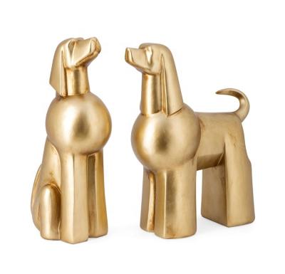 China Europe Resin Animal Gold Bulldog Puppies Statue Dog English-French Figurine For Sale Home SCULPTURE Decoration Folk Art 7-10days for sale