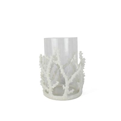 China Home Decoration Resin Coral Base Dome Candle Holder With White Home Decor 25 PCS Christmas Handmade Home Decoration Glass Glow D Home for sale