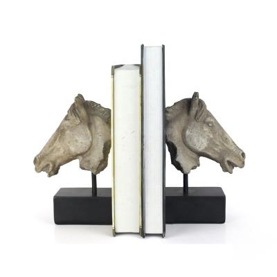 China Europe wholesale handmade antique resin horse type bookends stand for Table collection for sale