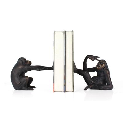 China Europe Orangutan Statue Opens Monkey Animal Monkey For Bookends Stand Home Decoration Wholesales Artificial Resin One Naughty Size for sale