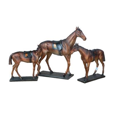 China Hand Painted Resin Safe Realistic Animal Sculpture Statue Horse Bookends Home Decor Paperweight Bookends for sale