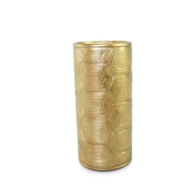 China Nordic Europe resin open table gold vase turtle shell look living room decorations for sale