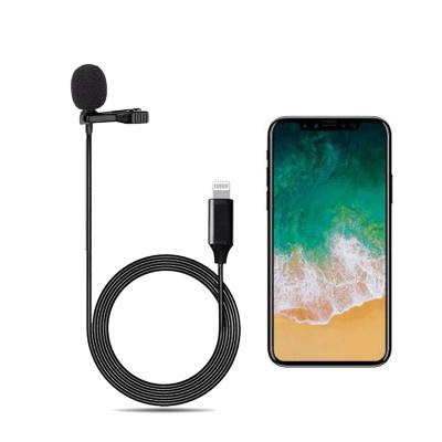 China 2020 New Lightweight Professional Lapel Lavalier Condenser Link Clip Model Cable Microphone For Iphone Lightning Plug for sale