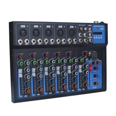 China KTV Cheap Price Sound Mixer Updated F7 Series Mixer Professional Audio Console With USB Mini DJ Mixer for sale