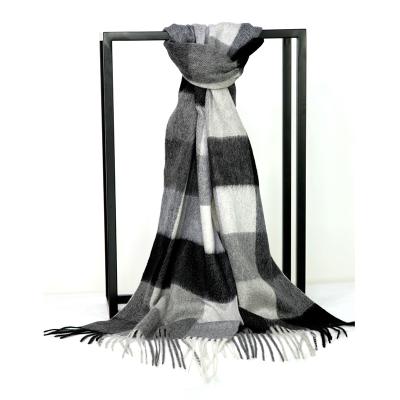 China Pure Cashmere Quality Assurance 100%Cashmere Black Soft/Warm Winter Scarf Set For Autumn And Winter for sale