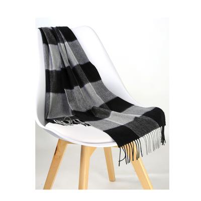 China Modern Simplicity Soft/Warm 100% Pure Cashmere Black Cashmere Thick Scarf For Autumn And Winter for sale