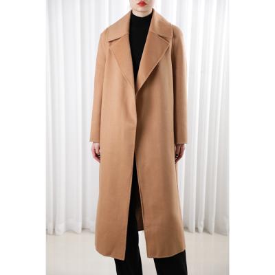 China 2021 Winter Women's Oversized Designer Camel Trench Wool Luxury Cashmere Cardigan 100% Breathable Coat for sale