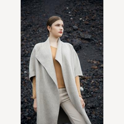 China 2021 Winter Breathable Luxury Fashion Trench Cardigan Wool Beige Cashmere Plus Size Women's Sleeveless Coat for sale