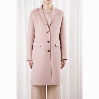 China 2021 Winter Breathable Stylish Pink Trench Cardigan Plus Size 100% Pure Cashmere Women's Long Coats for sale