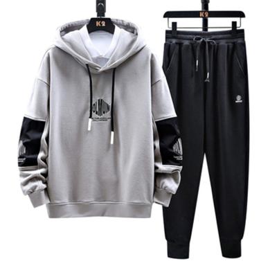 China Wholesale Design QUICK DRY Hooded Tracksuit Printing Two Piece Sets Mens Fitted Black Sportswear for sale