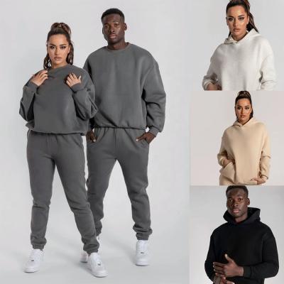 China Wholesale Custom Made Breathable Logo Solid Color Velvet Hoodie Sweatsuit Unisex Tracksuit for sale