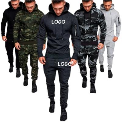 China Wholesale Custom Made Tracksuit Breathable Hood Sweatsuit Mens Track Suit Camouflage Hoodies And Joggers Sets Sweat Suits for sale