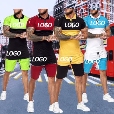 China 2021 two-piece shirt and shorts summer men's set breathable shorts jogging sets men's shorts set for sale