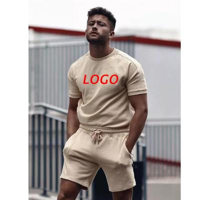 China Khaki Plus Size Summer Jogging Suit New Arrivals 2021 Products Breathable Trending Short Set Custom Made Men Yoga Suit for sale