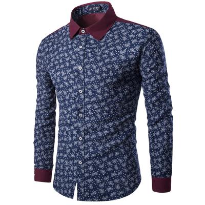 China 2020 New Anti-Wrinkle Wholesale Hot Sale Fashion Men's Casual Club Wear Long Sleeve Floral Print Shirts For Man for sale