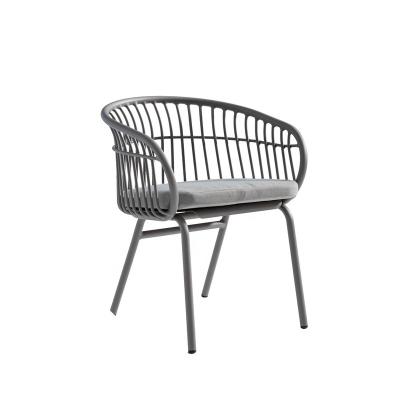 China Latest Design Modern Aluminum Metal Back Garden Round Metal Chair for sale