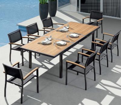 China Poly Modern Wood Weather Proof Aluminum Outdoor Furniture Set for sale